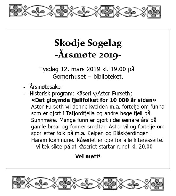 Sogelaget aarsmoete 2019