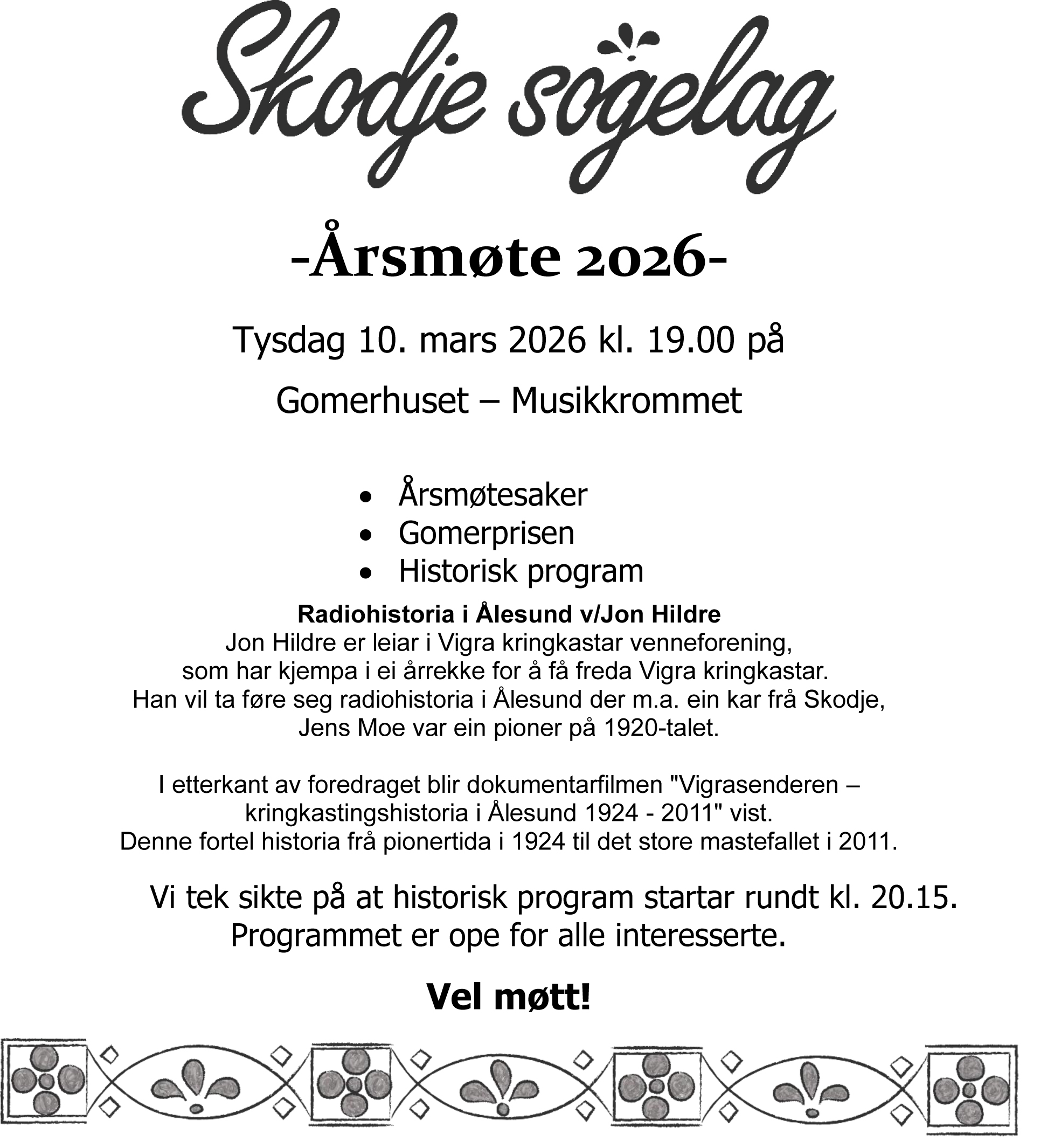 Årsmøte 2026 annonse